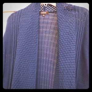 Blue long cardigan sweater